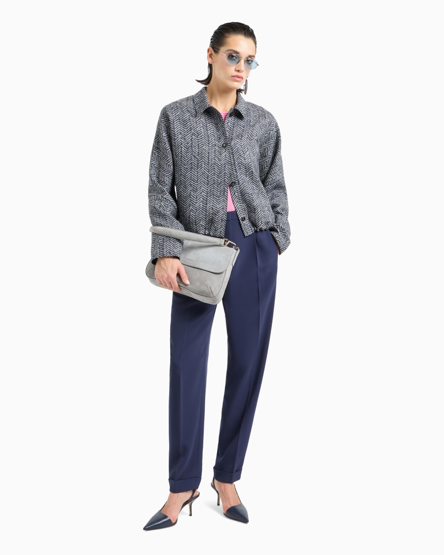 The world of armani PANTALONI DRITTI A UNA PINCE IN CADY DI VISCOSA Prezzo Ridotto