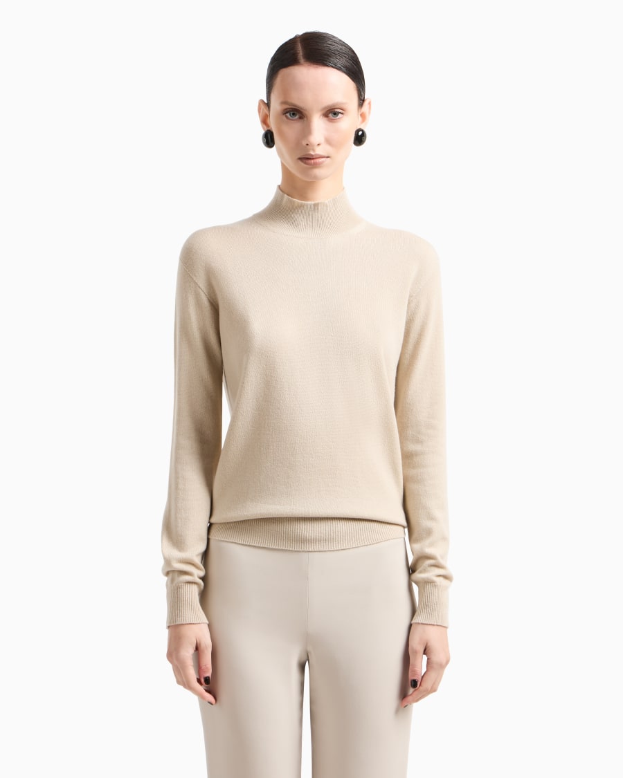 The world of armani MAGLIA CON COLLO A LUPETTO IN CASHMERE Offerta