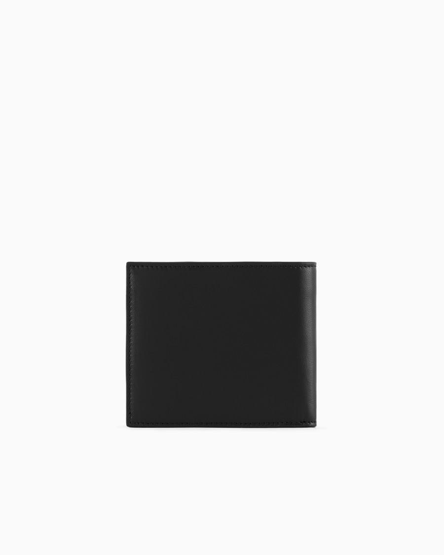 The world of armani PORTAFOGLIO BIFOLD IN NAPPA CON LOGO RICAMATO In Vendita