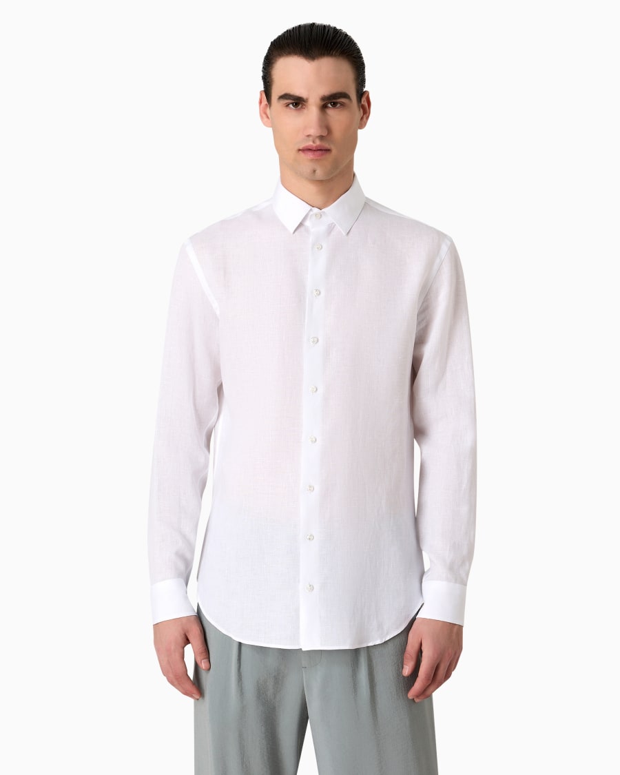 The world of armani CAMICIA REGULAR FIT IN LINO Offerte