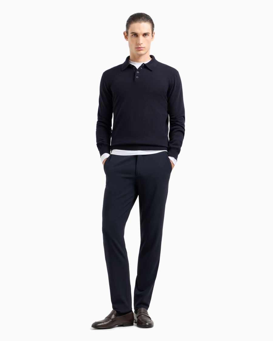 The world of armani POLO A MANICHE LUNGHE IN CASHMERE Vendita Economica