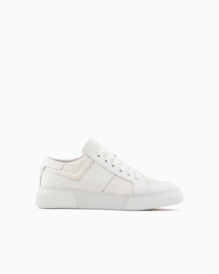 The world of armani SNEAKERS IN PELLE E TESSUTO