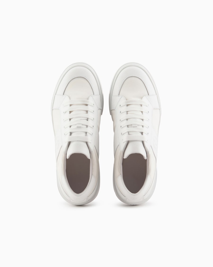 The world of armani SNEAKERS IN PELLE E TESSUTO Saldi Di Fabbrica