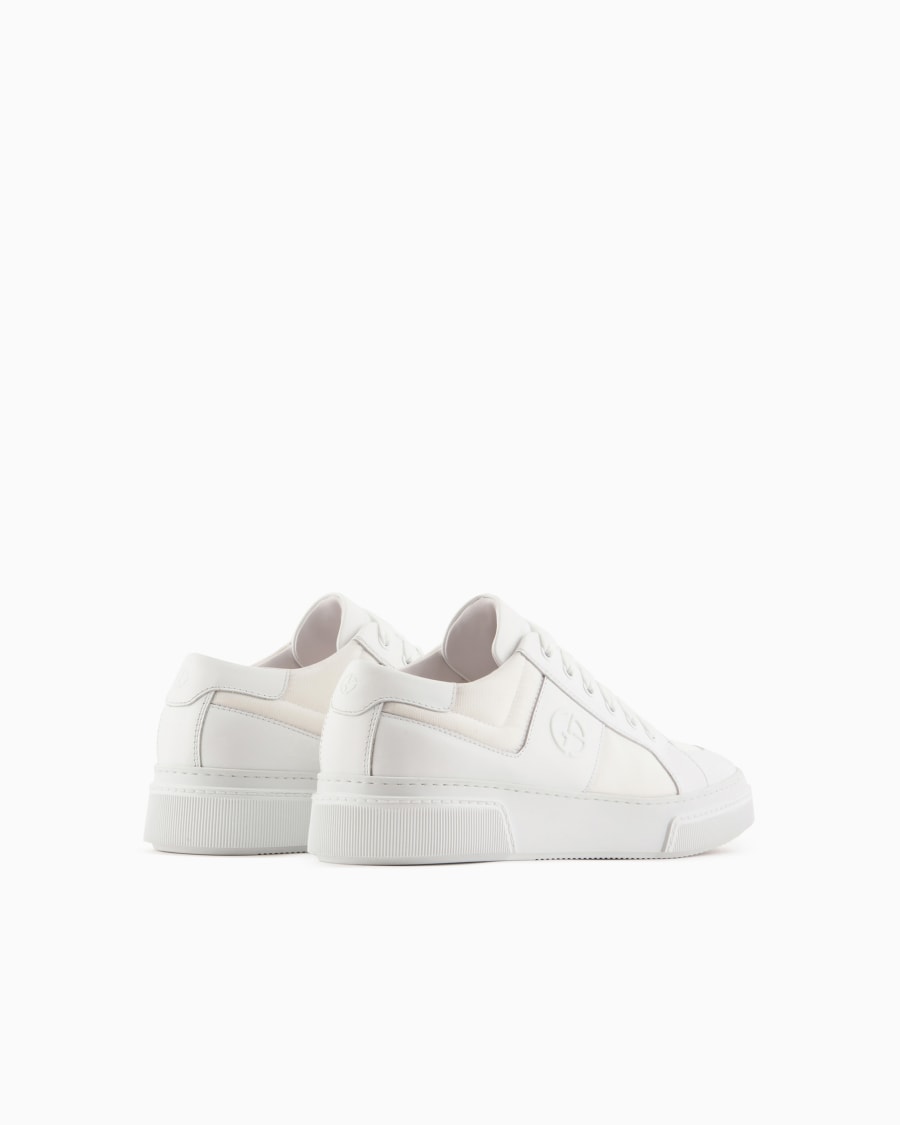 The world of armani SNEAKERS IN PELLE E TESSUTO Saldi Di Fabbrica