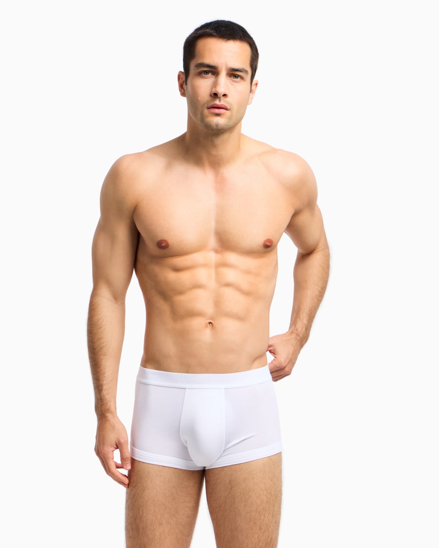 The world of armani BOXER IN JERSEY STRETCH CON BANDA LOGATA Negozio