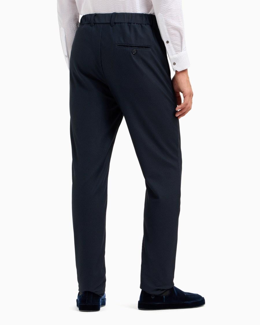 The world of armani PANTALONI FLAT FRONT IN GAUFRÉ TECNICO Moda