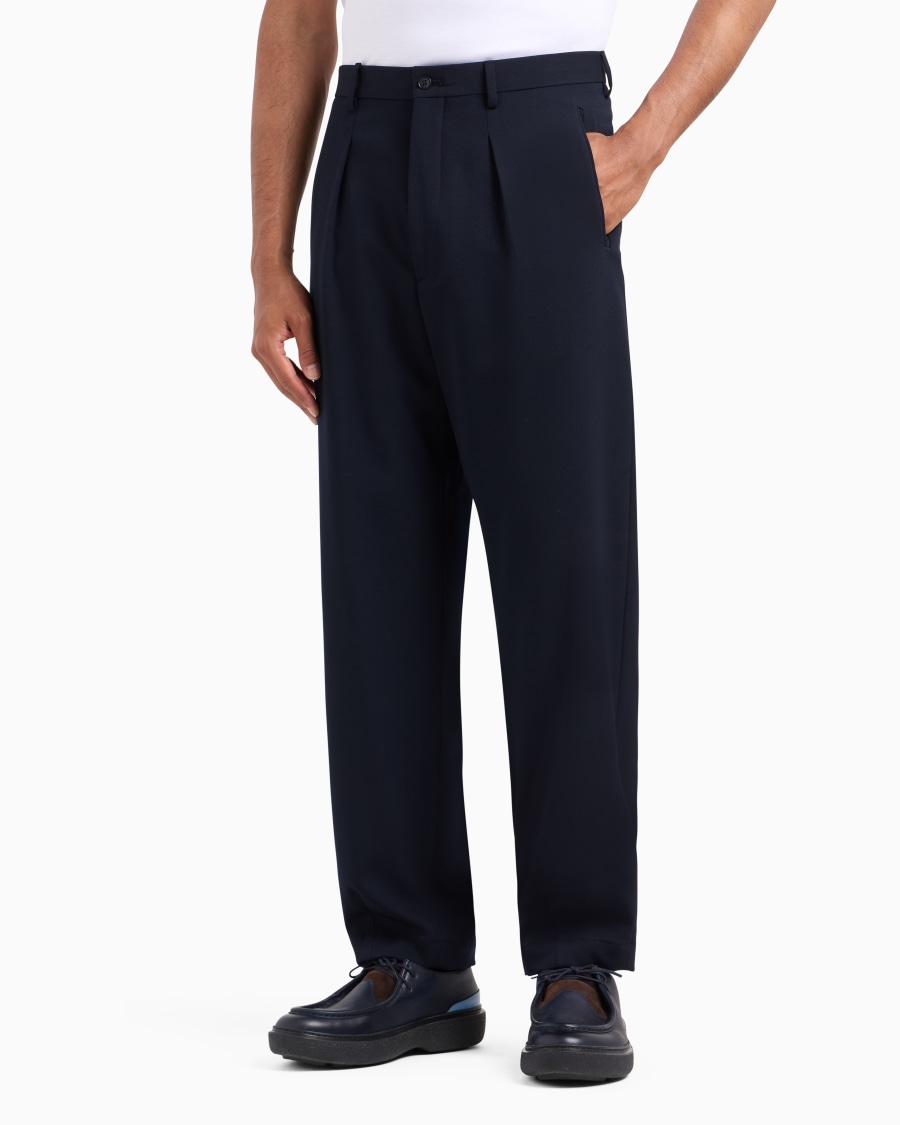 The world of armani PANTALONI A UNA PINCE IN LANA VERGINE STRETCH 2025