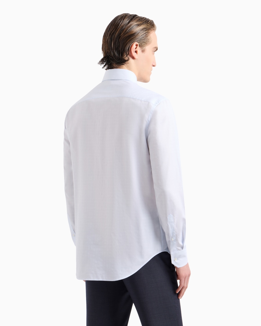 The world of armani CAMICIA REGULAR FIT IN COTONE MICROARMATURATO 2025