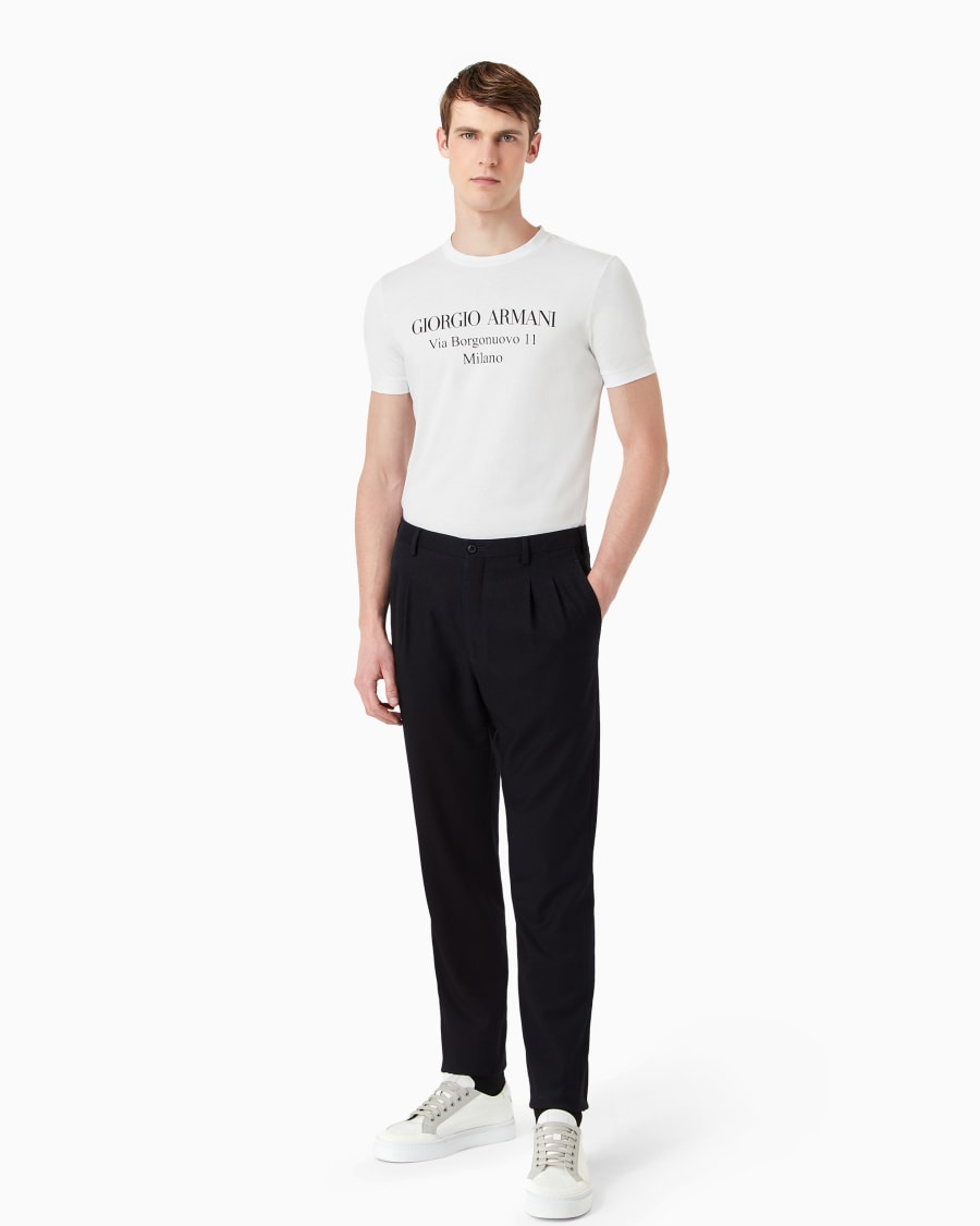 The world of armani T-SHIRT GIROCOLLO BORGONUOVO 11 IN JERSEY DI COTONE PIMA In Linea