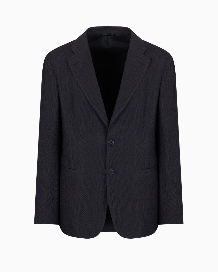 The world of armani GIACCA MONOPETTO IN MISTO CUPRO EFFETTO MESH