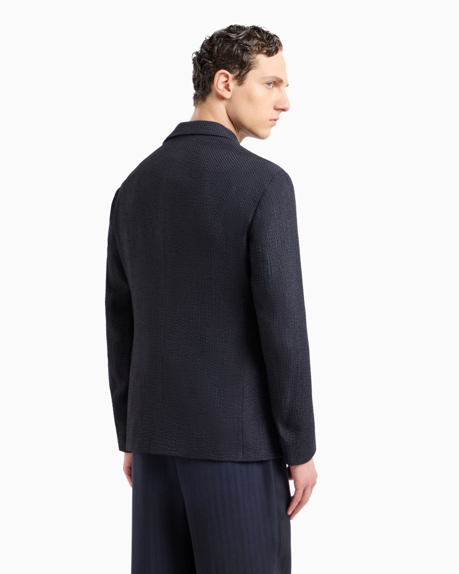 The world of armani GIACCA MONOPETTO IN MISTO CUPRO EFFETTO MESH Qualità