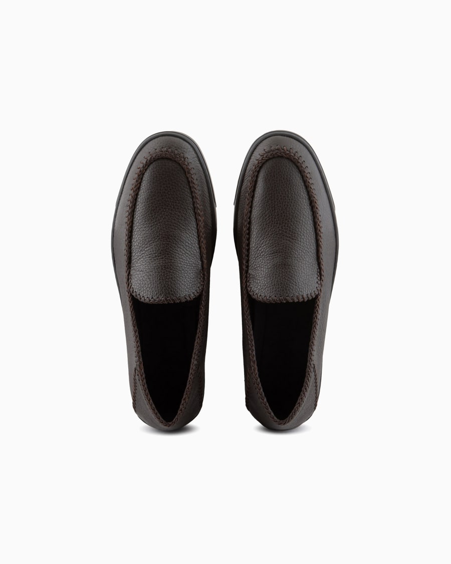 The world of armani GALLERIA 3 SLIP-ON IN CERVO CON INFILATURE Pezzi Unici