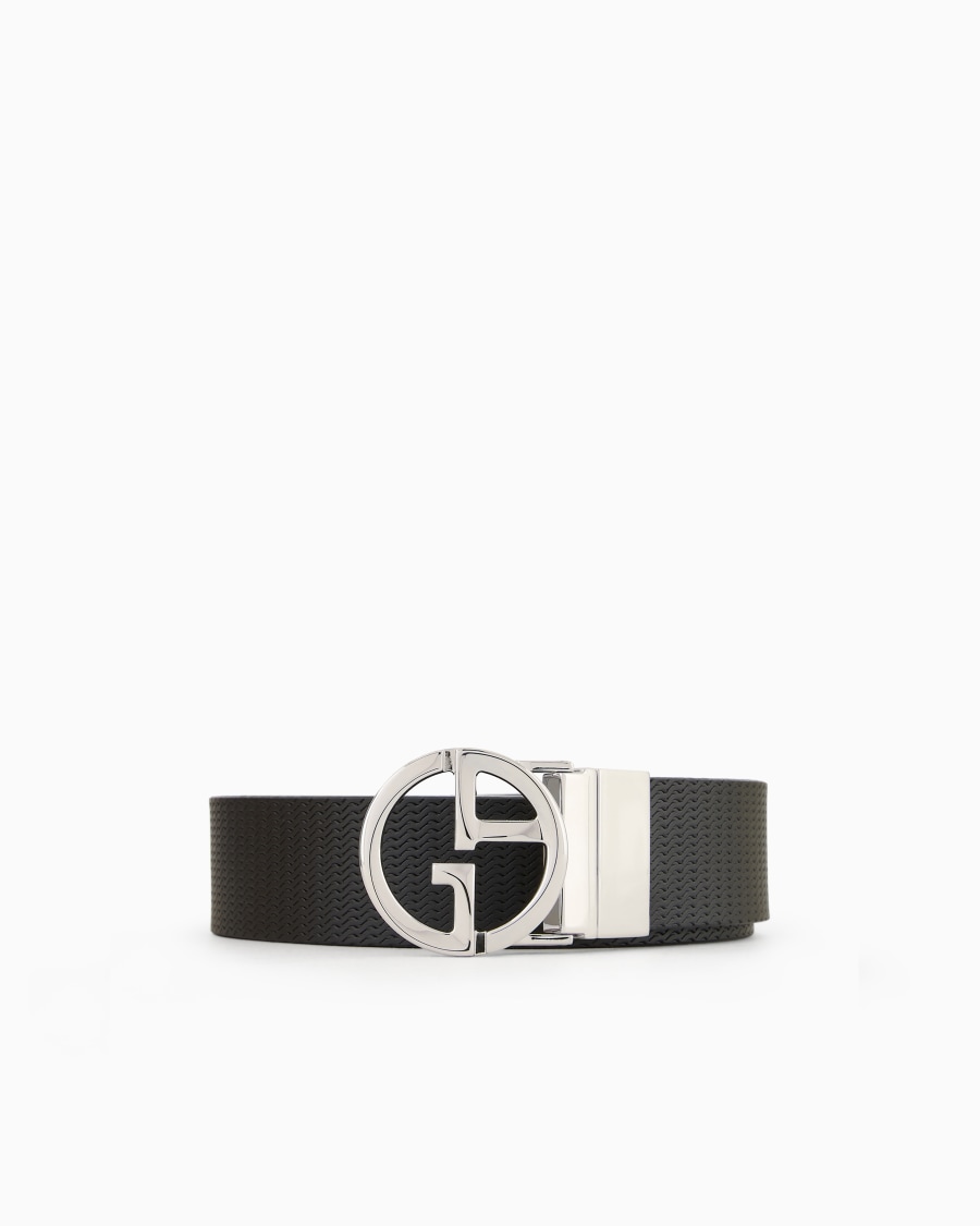 The world of armani CINTURA CON LOGO IN PELLE STAMPATA