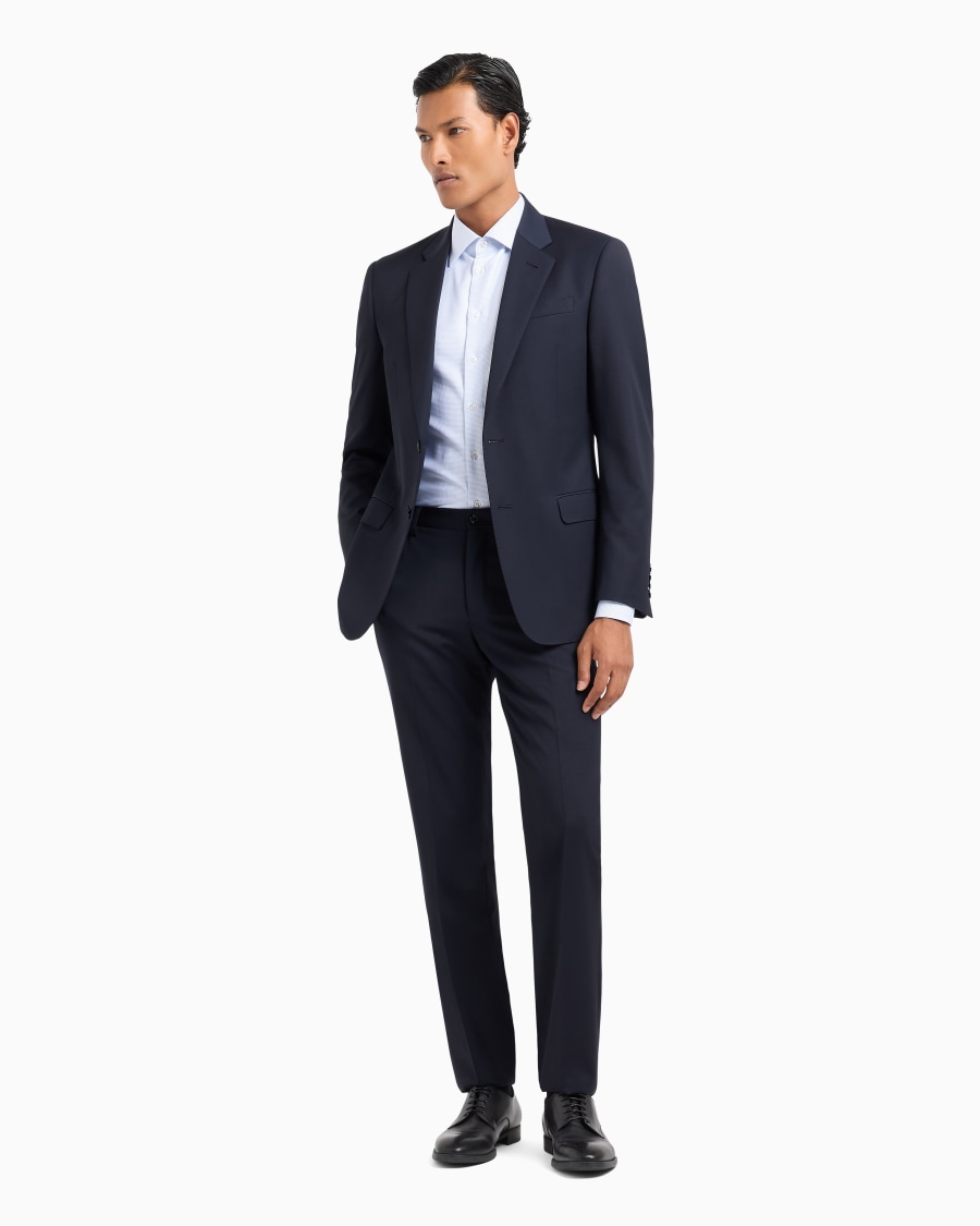 The world of armani CAMICIA REGULAR FIT IN COTONE MICROARMATURATO Consegna Veloce