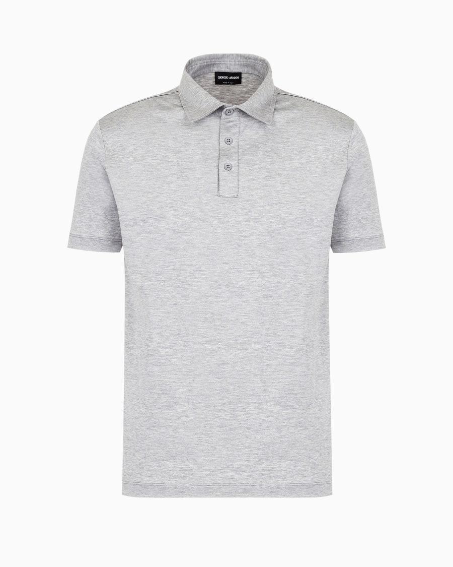 The world of armani POLO IN JERSEY DI SETA E COTONE MELANGE