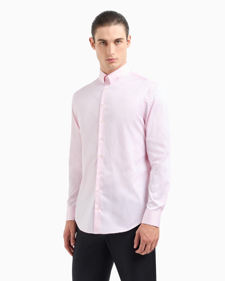 The world of armani CAMICIA IN TWILL DI COTONE Affare Del Giorno