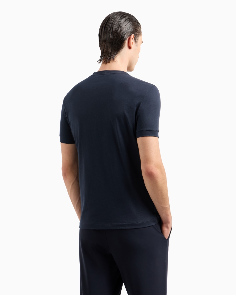 The world of armani T-SHIRT GIROCOLLO BORGONUOVO 11 IN JERSEY DI COTONE PIMA Prezzo Ridotto