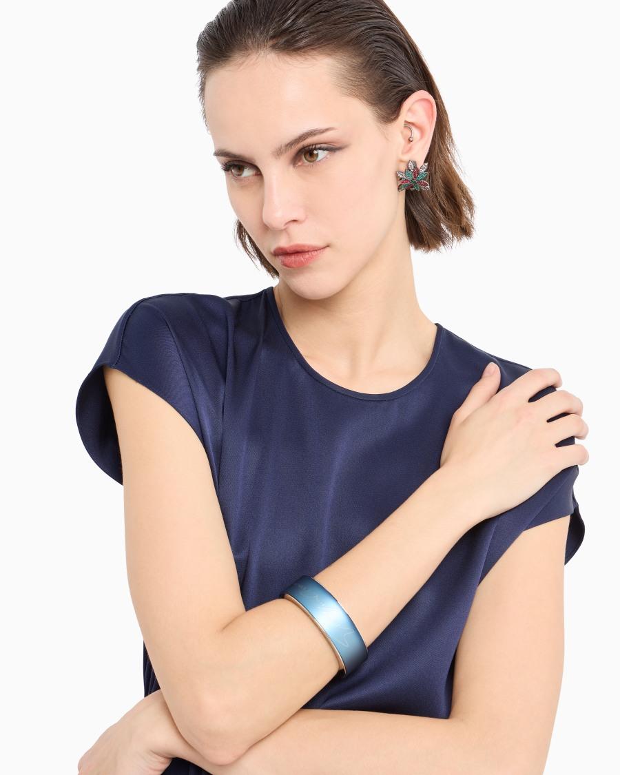 The world of armani BRACCIALE RIGIDO CON LOGO SIGNATURE Sconto