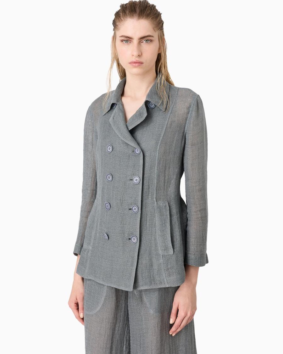 The world of armani GIACCA DOPPIOPETTO IN MISTO LINO Offerte