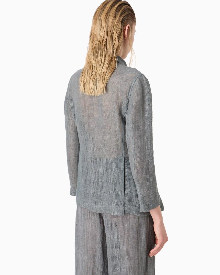 The world of armani GIACCA DOPPIOPETTO IN MISTO LINO Offerte