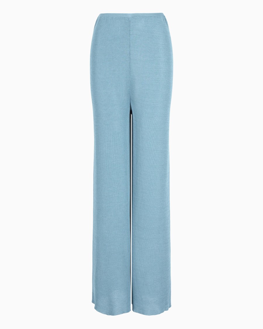 The world of armani PANTALONI IN MAGLIA DI MISTO VISCOSA
