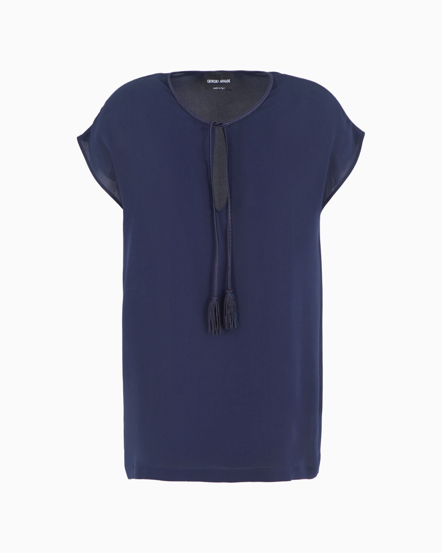 The world of armani BLUSA IN DOPPIA GEORGETTE DI SETA