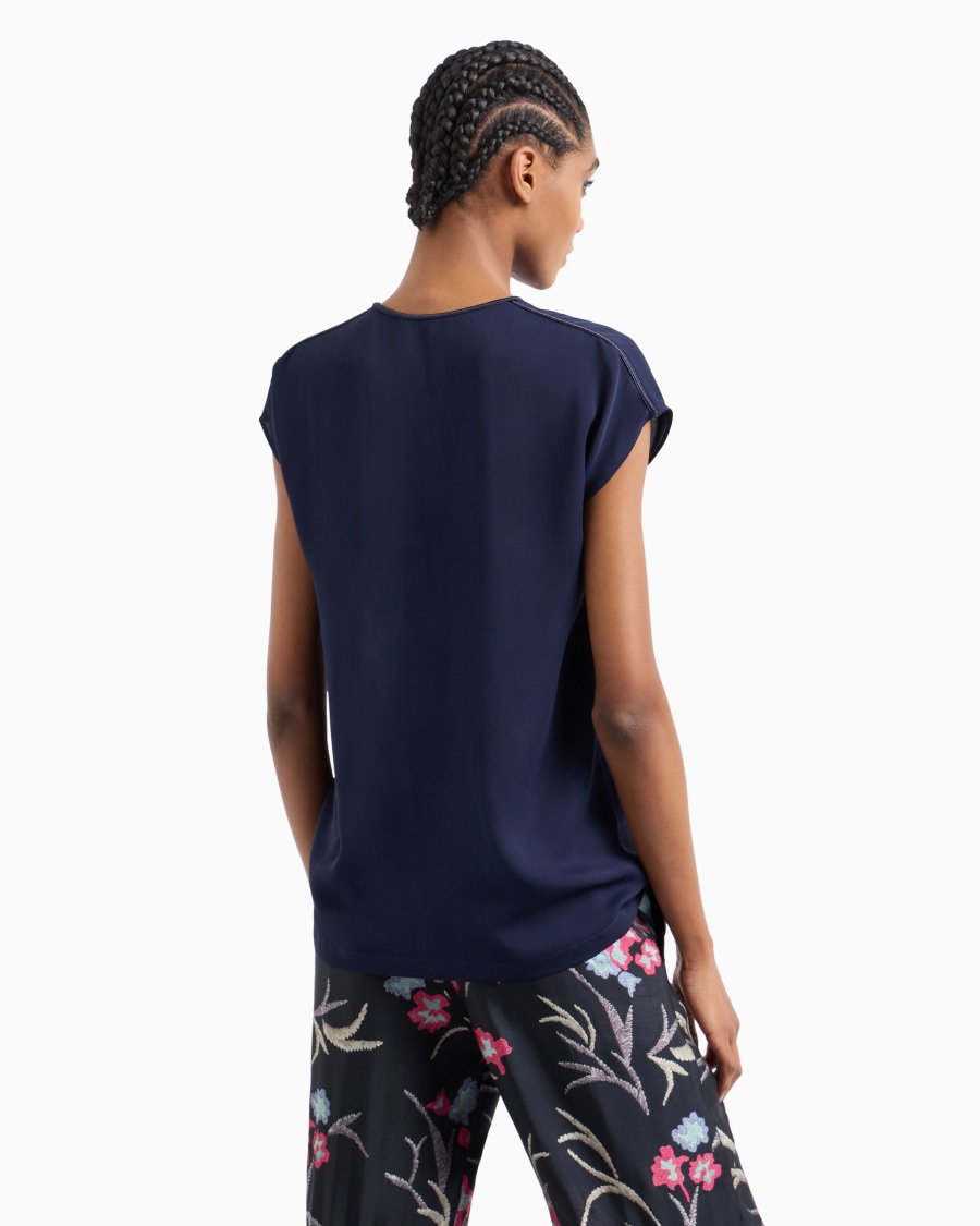 The world of armani BLUSA IN DOPPIA GEORGETTE DI SETA Vendite Flash