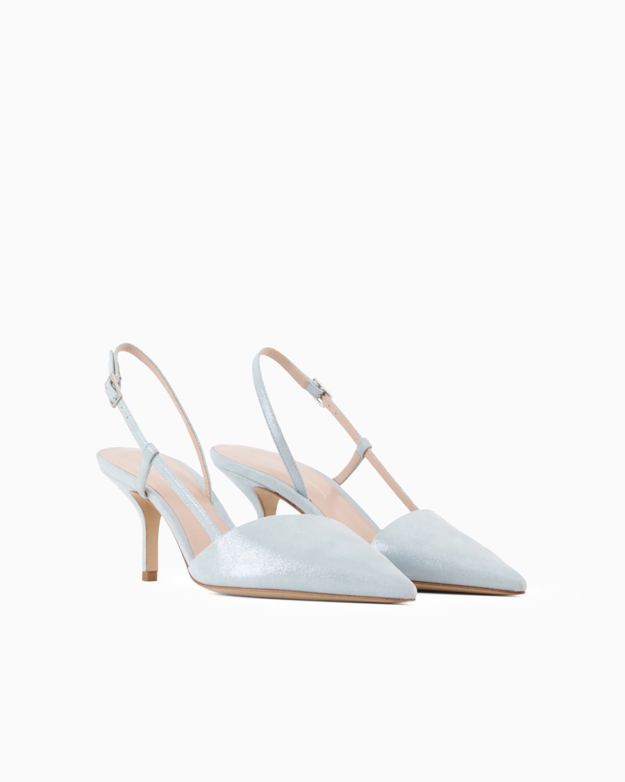 The world of armani SLINGBACK IN PELLE SCAMOSCIATA LAMINATA Moda