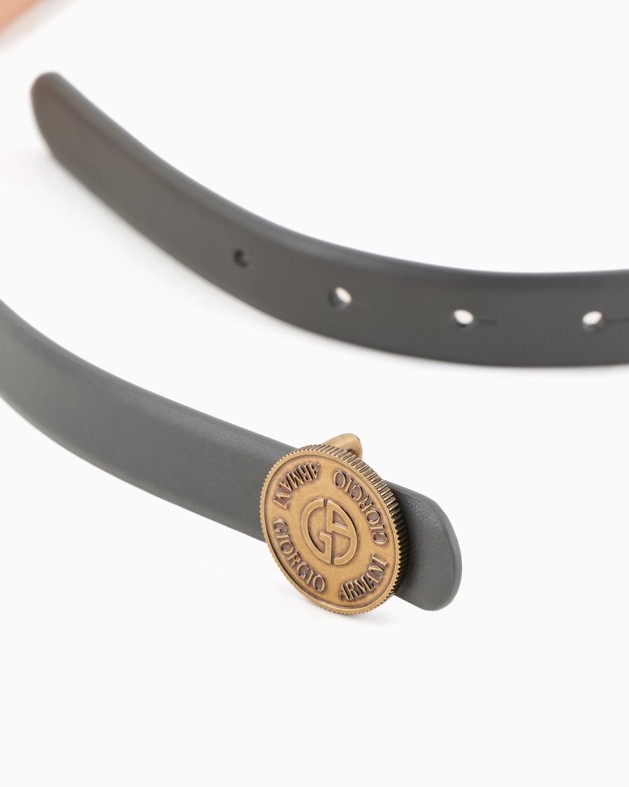 The world of armani CINTURA SOTTILE IN PELLE CON ARDIGLIONE TONDO Italia