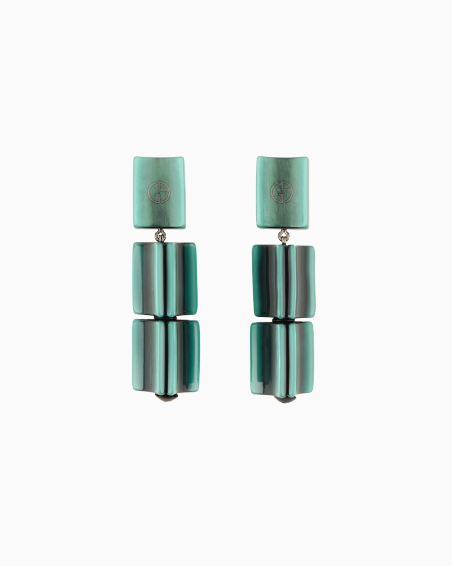 The world of armani ORECCHINI A CLIP CON PENDENTI IN RESINA