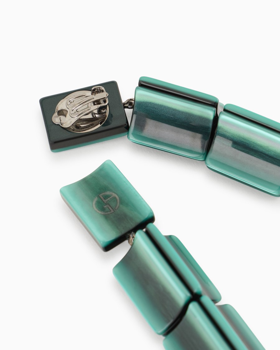 The world of armani ORECCHINI A CLIP CON PENDENTI IN RESINA In Linea