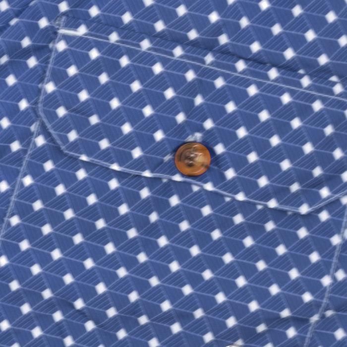 Ulturale Costume con pattern geometrico quadrato blu e bianco – Ulturale Online