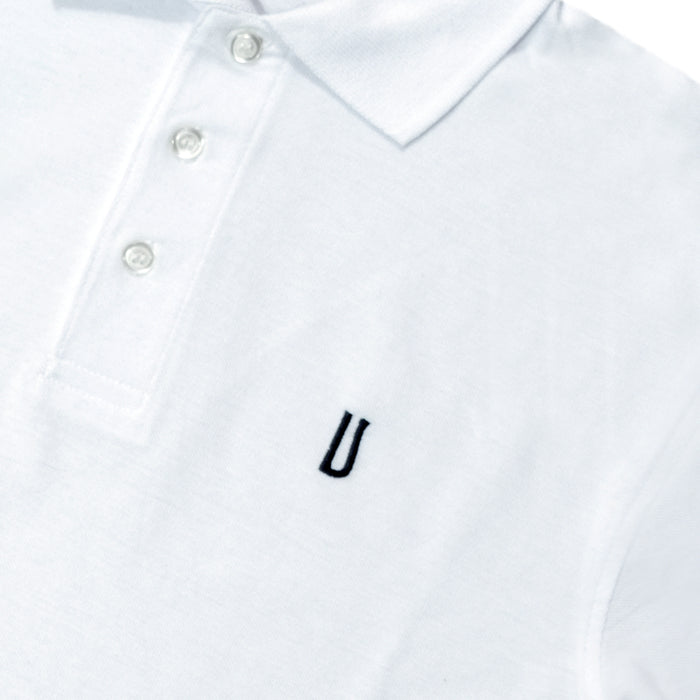 Ulturale Polo bianca con logo Ulturale blu in 100% cotone - Ulturale Outlet