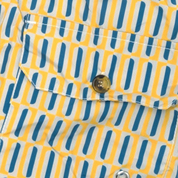 Ulturale Costume con pattern geometrico verticale giallo e blu – Ulturale Saldi Di Fabbrica
