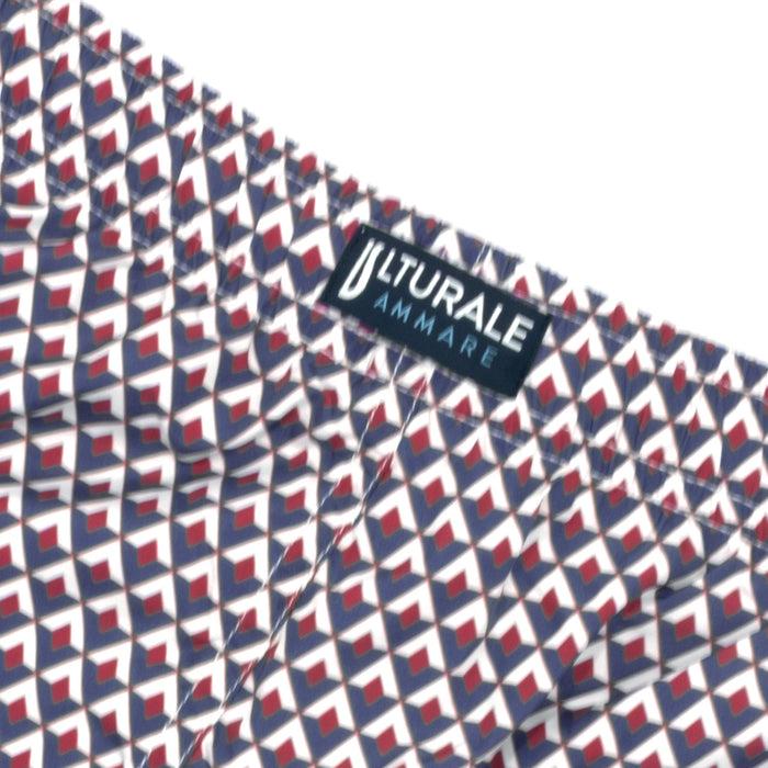 Ulturale Costume con pattern rombi blu bianco e rosso – Ulturale Moda