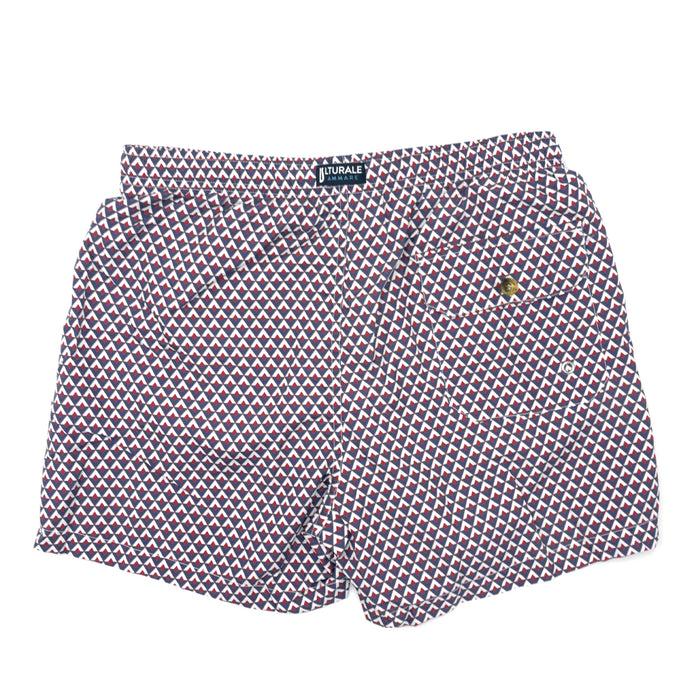 Ulturale Costume con pattern rombi blu bianco e rosso – Ulturale Moda