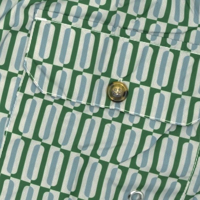 Ulturale Costume con pattern geometrico verticale verde e azzurro – Ulturale In Linea