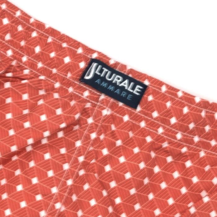 Ulturale Costume con pattern geometrico quadrato rosso e bianco – Ulturale Nuovo