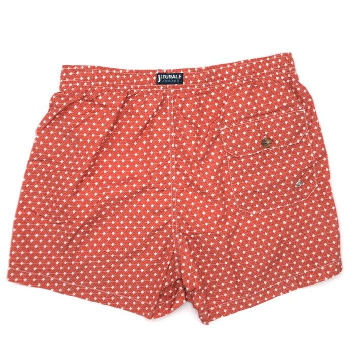Ulturale Costume con pattern geometrico quadrato rosso e bianco – Ulturale Nuovo