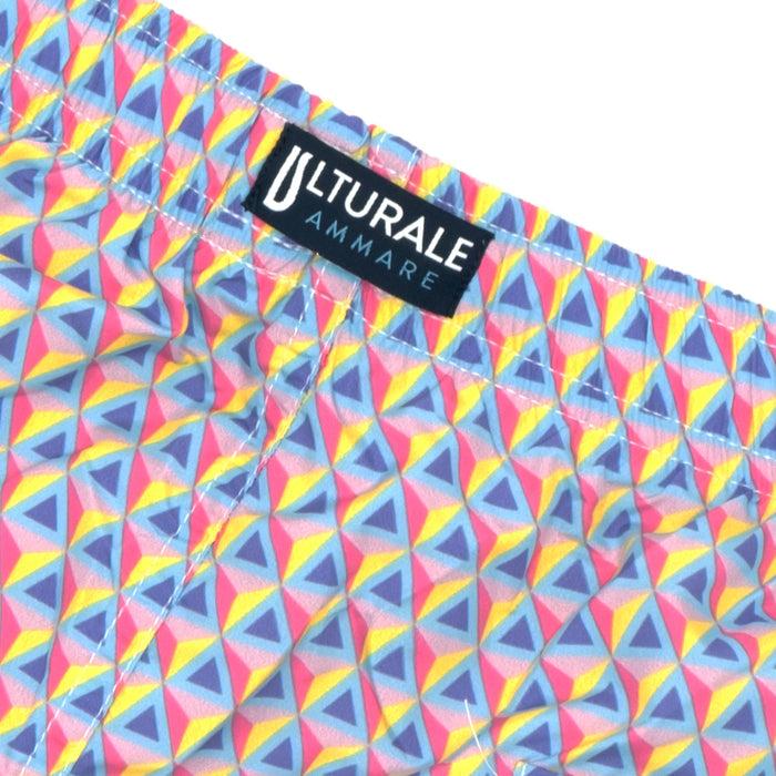 Ulturale Costume con pattern prisma rosa fuxia viola azzurro e giallo – Ulturale Qualità