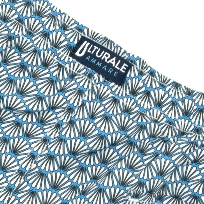 Ulturale Costume con pattern ventagli bianco e azzurro – Ulturale Vendita