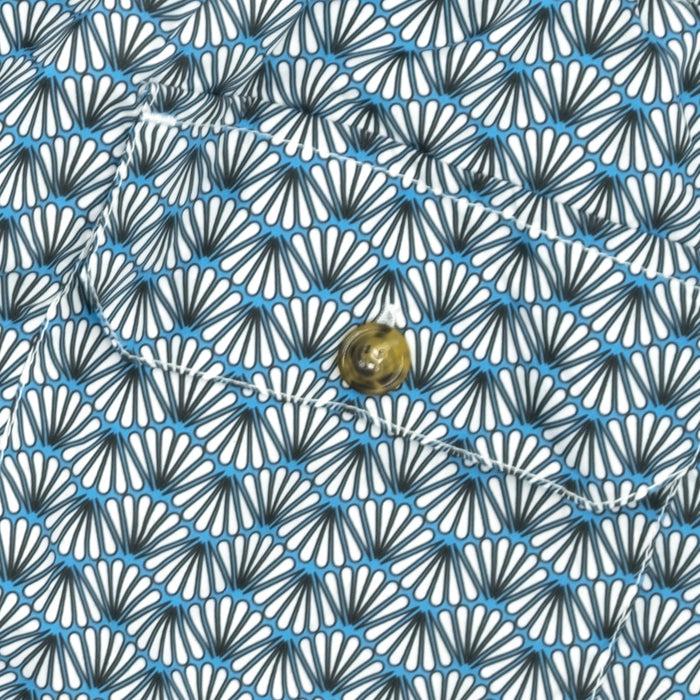 Ulturale Costume con pattern ventagli bianco e azzurro – Ulturale Vendita