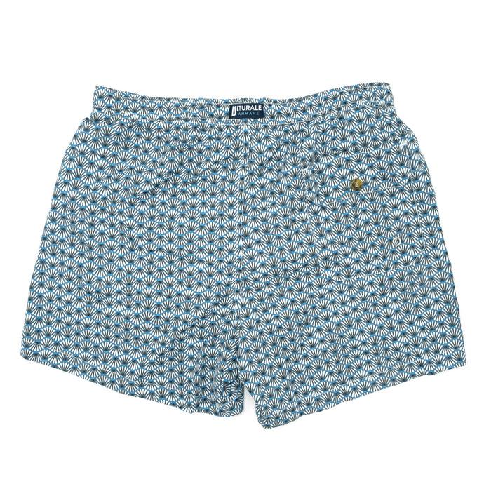 Ulturale Costume con pattern ventagli bianco e azzurro – Ulturale Vendita