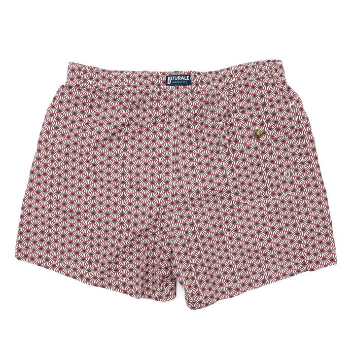 Ulturale Costume con pattern ventagli bianco e rosso – Ulturale Promozione
