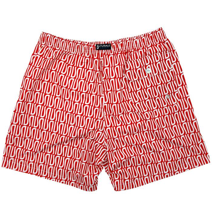 Ulturale Costume rosso con pattern Ulturale bianco – Ulturale Spedizione Gratuita