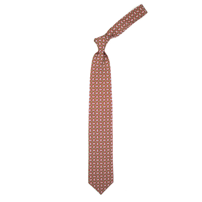 Ulturale Cravatta bordeaux con fiori beige blu e verdi - Ulturale Vendita