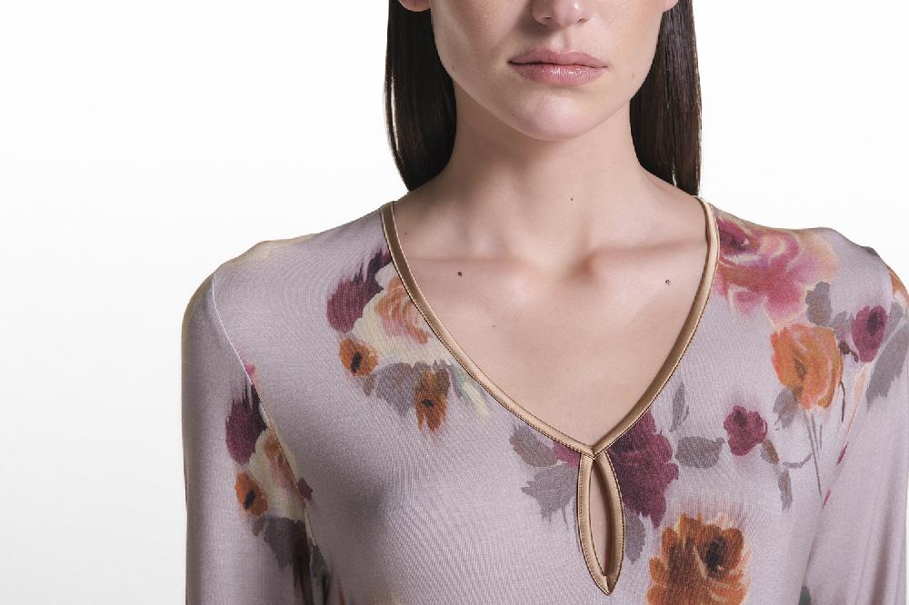 Verdiani Camicia Viscosa Stampa Fiore Soddisfazione Garantita