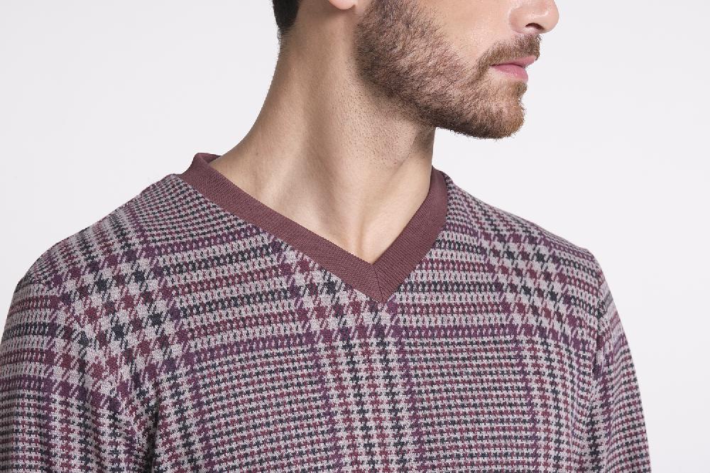 Verdiani Pigiama Punto Milano Jacquard Prezzo Ridotto
