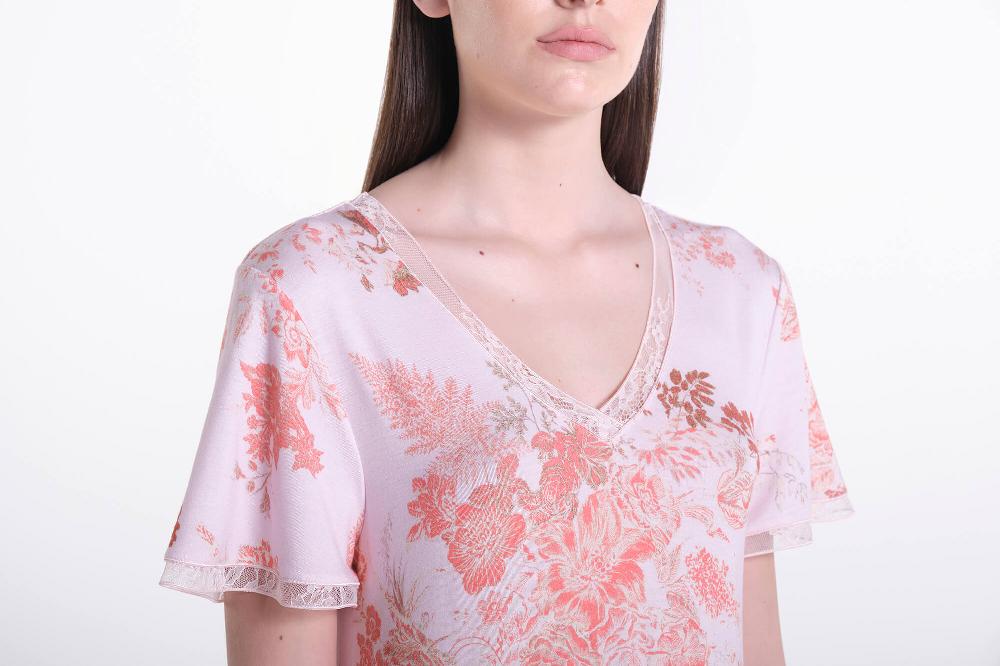Verdiani Camicia Viscosa Stampa Fiore Soddisfazione Garantita