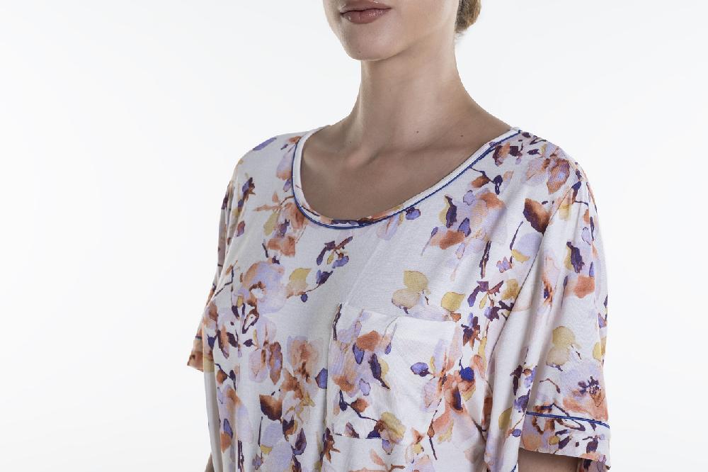 Verdiani Camicia Viscosa Stampa Fiore Soddisfazione Garantita